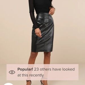 Black leather pencil skirt medium